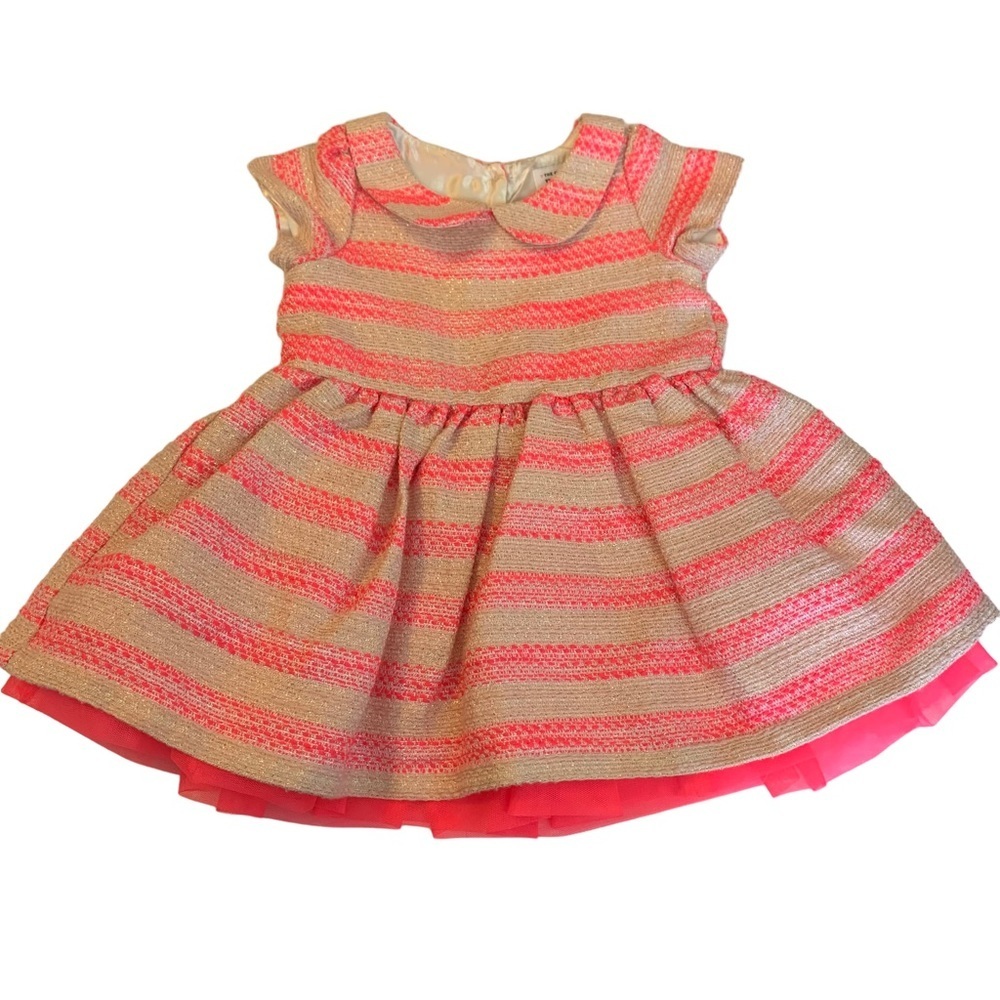 The Children's Place Gold and Pink Short Sleeve Dress  6-9 months NWOT